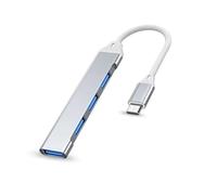 USB C HUB USB 3,0 HUB Tipo C 4 Puertos Adaptador multidivisor OTG Macbook HUB Pro 13 15 Air Mi Pro for Huawei Accesorios de computadora(Type-C Sliver)