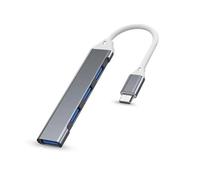 USB C HUB USB 3,0 HUB Tipo C 4 Puertos Adaptador multidivisor OTG Macbook HUB Pro 13 15 Air Mi Pro for Huawei Accesorios de computadora(Type-C Gray)
