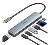 USB C Hub USB C Multiport Adapter für MacBook Pro/Air, 7 in 1 MacBook Adapter USB C auf HDMI Hub, 2USB 3.0, PD,SD/microSD, Type C Daten für iPad und Mehr Type-C Geräte