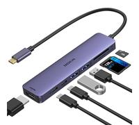 USB C Hub USB C Multiport Adapter für MacBook Pro/Air, 7 in 1 MacBook Adapter USB C auf HDMI Hub, 2USB 3.0, PD,SD/microSD, Type C Daten für iPad und Mehr Type-C Geräte (Lila)