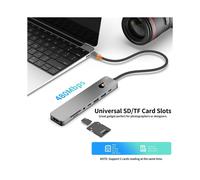 USB-C Hub USB C to -Compatible Adapter USB3.0 Docking Station PD Charging /TF Card Reader for Laptop