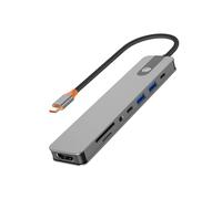 USB-C Hub USB C to -Compatible Adapter USB3.0 Docking Station PD Charging /TF Card Reader for Laptop