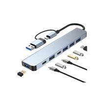 USB C Hub USB Hub 3.0 Aluminio 7 en 2 Extensor USB, Divisor USB con 1 X USB 3.0, 4 X USB 2.0 y 2 X Puertos USB C(7 in 2)