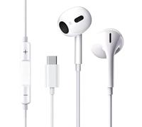 USB-C In-Ear Kopfhörer mit Kabel, Mikrofon & Fernbedienung, HiFi-Stereo Halb-In-Ear Headset - Plug-&-Play - kompatibel mit iPhone 15/16, iPad, MacBook, Samsung, Google Pixel & Android-Geräten