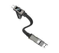 USB C Keychain,Portable 4 In 1 65W Short Charger Cord,Keychain Fast Charging Cable - for Travel Daily Work Home Office Outdoor Commute Road Trips