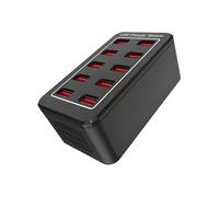 USB C Ladestation - 10-Port Mehrfachladegerät | 50 W Steckdosenleiste mit 1,5 m Kabel, Schnelllade-Hub für Tablets & Handys, Kompakter Desktop Organizer für Wohnheim Homeoffice Nachttisch