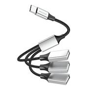 USB C Male to Three USB Female Cable adapters for macbook, Air, Microsoft Surface go, PC, Notebook, Type C to Type 3 a 2.0 Port Splitter Encryption Dog Multi Hub Connector Converter Cable