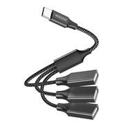 USB C Male to Three USB Female Cable adapters for macbook, Air, Microsoft Surface go, PC, Notebook, Type C to Type 3 a 2.0 Port Splitter Encryption Dog Multi Hub Connector Converter Cable