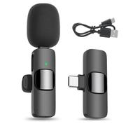 USB C Microfono Inalambrico Solapa para Android, Mini Microfono Inalambrico Plug&Play para Movil Streaming Youtube Facebook Tiktok Vlog Podcast Grabaciones de Video, con Chip de Reducción de Ruido