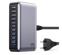 USB C Multi Charger 540W, Cargador USB de 10 Puertos, Cargadores Multiples Cargador rápido GAN PD100W PPS Fuente de alimentación para Ordenador portátil/MacBook/iPhone/Pixel