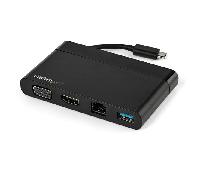 StarTech.com Adaptador Multipuertos USB-C 4K con HDMI, VGA, Ethernet Gigabit y USB 3.0 - Mini Docking Station USB Tipo C de Viajes a HDMI de 4K o VGA 1080p - Replicador de Puertos USBC
