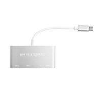 USB-C OTG Hub, Lzcat USB-C a USB 3.0 + USB 2.0 + Lector de Tarjetas TF/SD/Micro SD + Puerto de Carga de alimentación Micro USB - Cable Adaptador de Aluminio Conector para MacBook Pro/ChromeBook