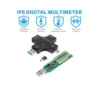 USB C Tester,2 in 1 Type C USB Tester Color Screen IPS Digital Multimeter,Voltage,Current,Power,Temperature,with Loader