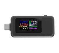 USB C Tester, USB C t Meter, 2 in 1 Vol Ammeter with 0.96in Color Sn, DC4 30V Voltmeter for phone, Bank, QC2.0/QC3.0/PD/Fast Charging