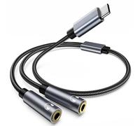 USB C to 3.5mm Aux Audio Headphone Splitter, 2-in-1 Audio Jack Adapter with Chip Jack Adapter Compatible with iPhone 16/15 Pro MAX, Pro, Plus, iPad Air/Pro, Galaxy S23 S22 S21, Pixel 7 6 Pro 5