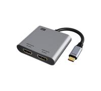 USB C to Dual -Compatible Adapter 4K@60hz USB C Hub Dual Monitor Extend Display for Air/Pro, Laptops