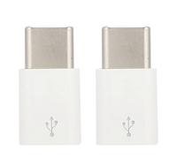 USB C to Micro USB Adapter 2Pcs Small Compact Plug Play Great Compatibility Converter for Data Transfer Charging White ABS