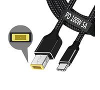 USB C to Slim Tip Laptop Charging Cable Adapter Male Type C to Square Converter 6.5ft 100W PD Power Charger Supply Cord for Think Pad Yoga 11 12 Ideapad T470s T470 T460s T450 T450s ThinkPad X1 Lenovo