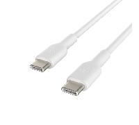 Belkin BoostCharge cable USB-C a USB-C (cable USB-C de carga rápida para iPhone 16, iPhone 15, Galaxy S24, S23, Google Pixel, iPad, MacBook, Nintendo Switch y otros, cable USB Tipo C) 1 m, blanco