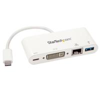Usb-C USB 3.0 DVI Multipuerto Adaptador Potencia Entrega Blanco STARTECH