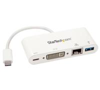 Usb-C USB 3.0 DVI Multipuerto Adaptador Potencia Entrega Blanco STARTECH