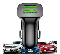 USB Car Charger - 2 Port Adapter | 5V 3.1A, Compact, Fast Charge | Smart Chip Detection, Universal Fit 12-24V, ABS+PC Body, 2.24x1.1x0.79in, For Phones, Tablets, GPS, Dash Cams