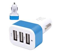 USB Car Charger, 3 Port Charging Adapter, 0.98x1.77x2.56 Inches Compact Design Plug and Play Charging Interior Power Device for Smartphones, Tablets, GPS, Daily Travel, Road Use