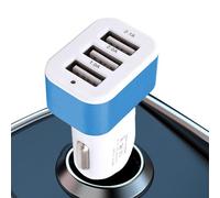 USB Car Charger Adapter with 3 Fast Charging Ports, Compact Plug-Play Power Device Smartphones, Tablets, and GPS, Automotive Interior Charger Travel, Commute, Road Trip