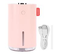 USB Car Humidifier | 280ml Pink Mini Humidifier for Dry Environment Comfort in Car/Office/Bedroom | 3 Mist Modes, Extremely Silent, Auto LED Night Lamp