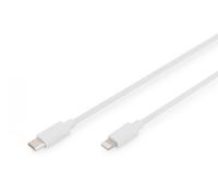 USB charger/data cable, Lightning - USB-C M/M, 1.0m, PVC, MFI, white