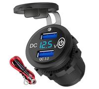 USB Charger for Truck, Automotive USB Port, Qc3.0 Quick Charge Adapter, Built-in LED Voltmeter, Long Lasting Power Supply for Vehicles, Truck, and RV, 23,62 pulgadas