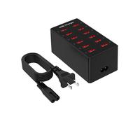 USB Charging Station 12- Charger Desktop Charging Station USB Charging Hub Abs Fast Charge Cell Phone UK Plug