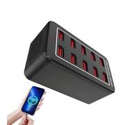 USB Charging Station 50W 10 Ports Strips with 1.2M Cable Multiple Devices Charger for Dorm Desk Nightstand Bedside Home Workplace Family Travel Kitchen