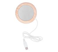 USB Cup Warmer | 80℃ Fast Heating Pad for Coffee/Tea/Milk | Portable Drink Coaster with Wood Grain Design | 5W Low Consumption & Safe Mat