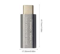 USB Data Blocker | Charge Only Anti Juice Jacking Adapter Supports 240W PD Charging, Case Friendly | Defender For Safe Chargings | No Data Transfer Protection | 1-Pack For Travel & Office