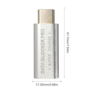 USB Data Blocker | Charge Only Anti Juice Jacking Adapter Supports 240W PD Charging, Case Friendly | Defender For Safe Chargings | No Data Transfer Protection | 1-Pack For Travel & Office