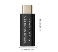 USB Data Blocker | Charge Only Anti Juice Jacking Adapter Supports 240W PD Charging, Case Friendly | Defender For Safe Chargings | No Data Transfer Protection | 1-Pack For Travel & Office