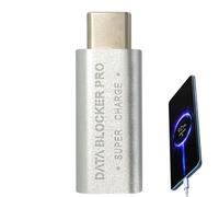 USB Data Blocker, Charging Security Defender Adapter, 3.33x1.22x0.625cm/1.31x0.48x0.25 Inches Data's Protection Condom for Mobile Phone Notebook Pc Laptop Travel Safety Aluminum Alloy