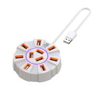 USB Data Transfer hub, Multiport USB Hub, USB Splitter Hub, 4K Docking Station with 5Gbps Data Transfer, Compact and Potable, 3.5x3.5x0.98 Inches for Printer, Camera, Keyboard, and More