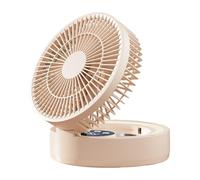 Usb Desk Fan, Foldable Cooling Device, 5 Speed Airflow System, Quiet Timer Function Built in Led Light Mirror for Dormitory Bedside Workshop Car School Use Portable Compact Kit System