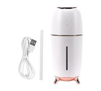 USB Desktop Humidifier with Night Illumination | 250ml Large Water Tank for Office/Car/Bedroom | Low - Noise 30dB Function, 4-8 Hour Runtime | Auto Shut - Off & Dual Spray (Blanca)