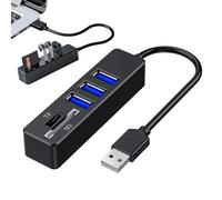 USB Docking Station, High-Speed Portable Many-Port Hub, Direct Dock with Card Reader & Camera Support for Computers, Laptops, Tablets & Creative Accessories, Black