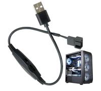 USB Fan Controller - 3 Pin 4 Pin PWM USB Converter Compact Wind Speed Regulator For Cooling Fan Adjustment | Desktop Computer FansAdapter | Portable Cooling System Accessory For PC Car Maintenance And