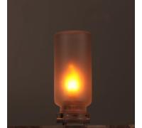 USB Flame Ambiance Light, Dynamic Flickering Mood Nightlight, Portable Mini Glass Bottle LED Bulb, USB Powered Lighting for Vehicle, Bedroom, Parties, Gaming & Camping (Frosted)