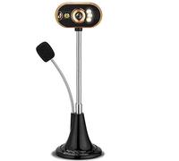 USB Free Drive Web Camera HD Webcam with Built-in Noise Reduction Microphone Night Vision Fill Light Computer Camera for Desktop Notebook Home Video (Color : Blue) (Gold)