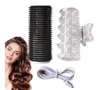 USB Hair Curler, Heated Curler, 1.26×3.34 inches Portable Styling Tool, User Friendly Flawless Curls, Adhesive Curlers for Short, Medium Long Hairstrands