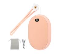 USB Hand Warmer Power Bank 10000 mAh Portable Portable a Mano con Pantalla LED Calefacción de Doble Cara Carga para Viajes al Aire Libre Uso de Invierno (Rosado)