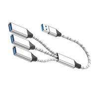 USB hasta 3 puertos USB 2.0 Hub adaptador trenzado de transferencia de datos para teléfono tablet portátil carga múltiple cable de transferencia de datos para dispositivos