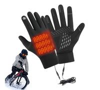 USB Heated Gloves, Screen Touch Mitts, 8.26in Winter Thermal Gear, Waterproof Insulated Fabric, Rechargeable Heating Element for Outdoor, Running, Fishing Trips, Cycling, Commutes, Hiking