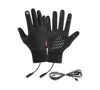 USB Heated Gloves, Screen Touch Thermal Winter Heating Mitts, Waterproof Cold Weather Electric Gloves for Running, Fishing, Cycling, Commuting, Hiking, Outdoor Activities, Daily Wear, Black